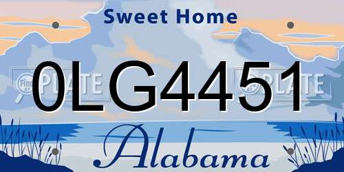 0LG4451 Alabama License Plate