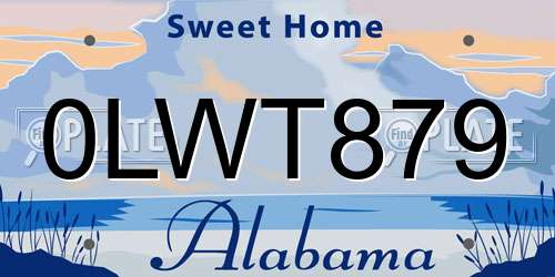 0LWT879 Alabama License Plate