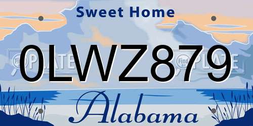 0LWZ879 Alabama License Plate