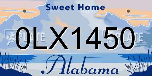 0LX1450 Alabama License Plate