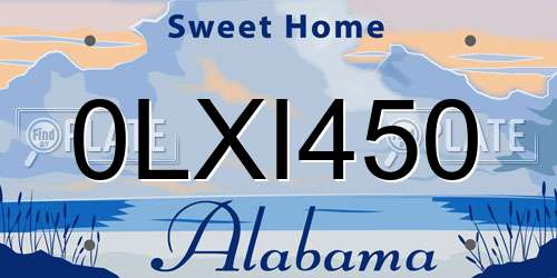 0LXI450 Alabama License Plate