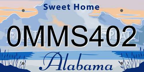 0MMS402 Alabama License Plate