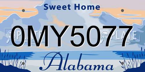 0MY5077 Alabama License Plate
