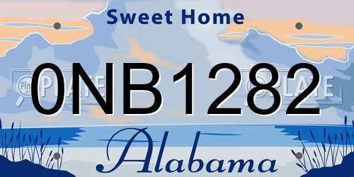 0NB1282 Alabama License Plate