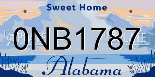 0NB1787 Alabama License Plate