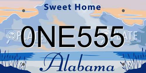 0NE555 Alabama License Plate