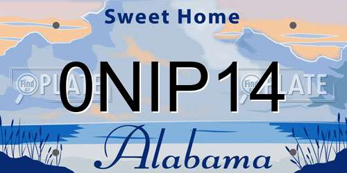 0NIP14 Alabama License Plate