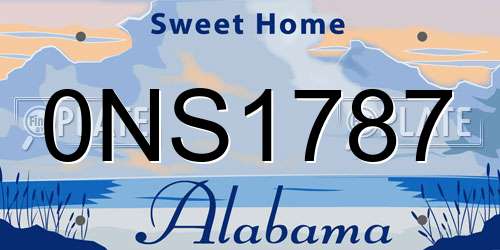0NS1787 Alabama License Plate