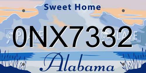 0NX7332 Alabama License Plate