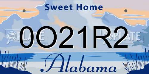 0O21R2 Alabama License Plate