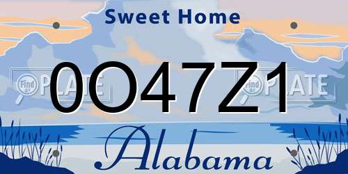 0O47Z1 Alabama License Plate