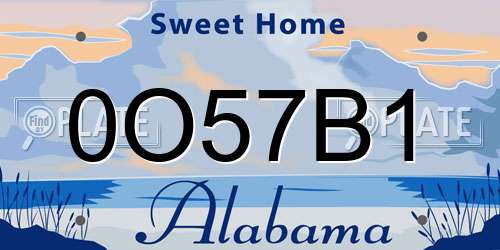 0O57B1 Alabama License Plate