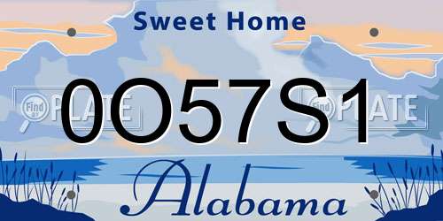 0O57S1 Alabama License Plate
