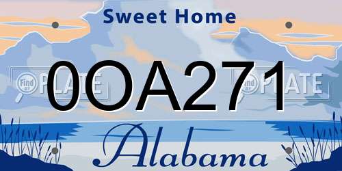 0OA271 Alabama License Plate