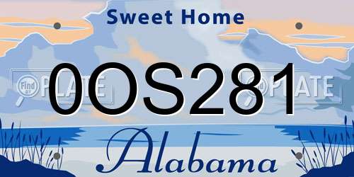 0OS281 Alabama License Plate