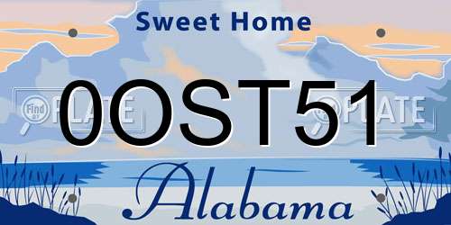 0OST51 Alabama License Plate