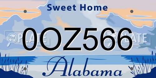 0OZ566 Alabama License Plate