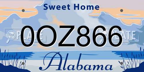 0OZ866 Alabama License Plate