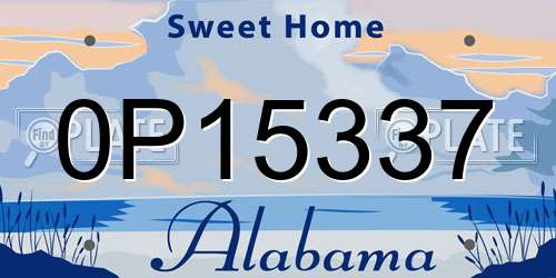 0P15337 Alabama License Plate