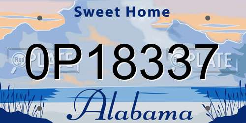 0P18337 Alabama License Plate