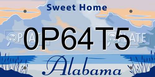 0P64T5 Alabama License Plate