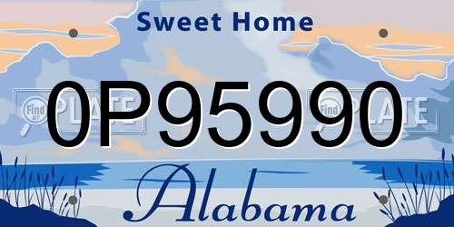 0P95990 Alabama License Plate