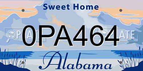 0PA464 Alabama License Plate