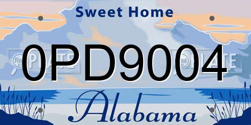 0PD9004 Alabama License Plate