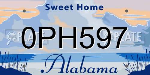 0PH597 Alabama License Plate