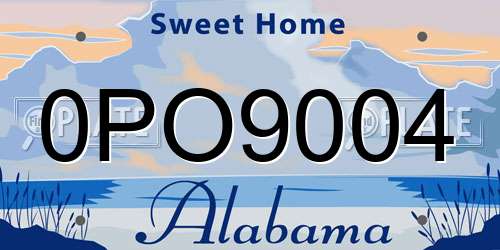 0PO9004 Alabama License Plate