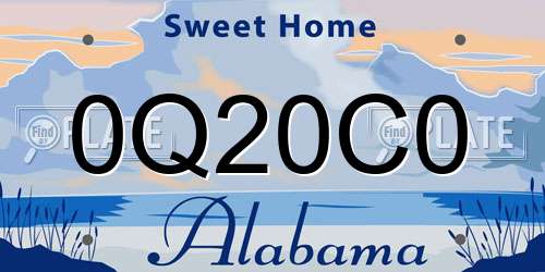 0Q20C0 Alabama License Plate