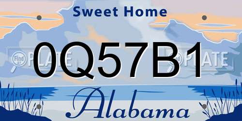 0Q57B1 Alabama License Plate