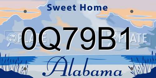 0Q79B1 Alabama License Plate