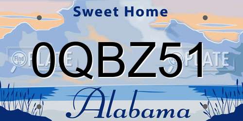 0QBZ51 Alabama License Plate