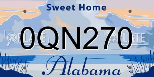 0QN270 Alabama License Plate