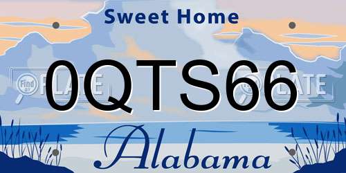 0QTS66 Alabama License Plate
