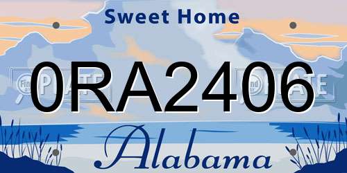 0RA2406 Alabama License Plate