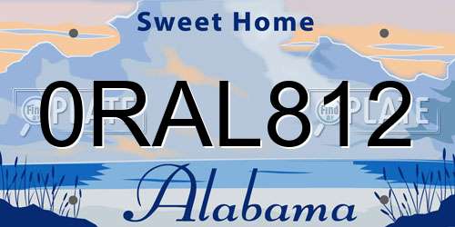 0RAL812 Alabama License Plate
