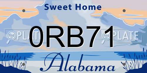 0RB71 Alabama License Plate