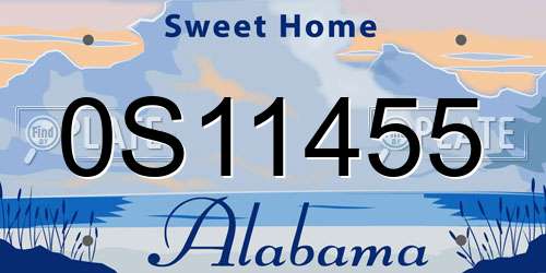 0S11455 Alabama License Plate