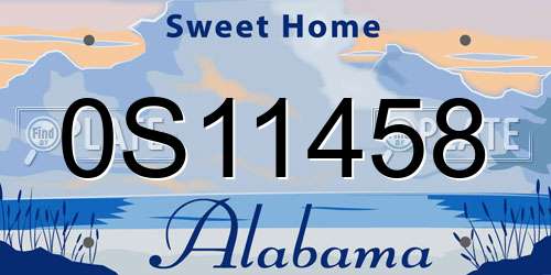 0S11458 Alabama License Plate
