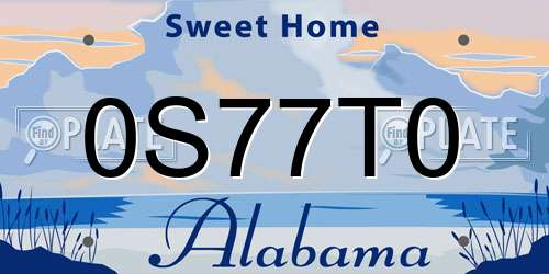 0S77T0 Alabama License Plate