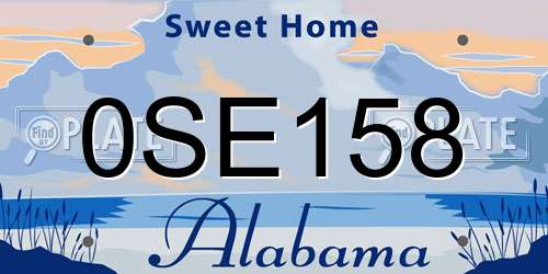 0SE158 Alabama License Plate