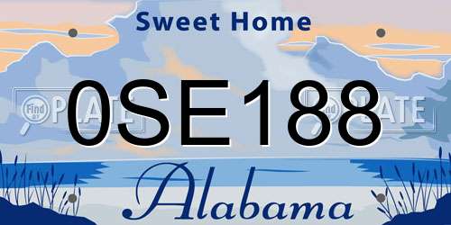 0SE188 Alabama License Plate