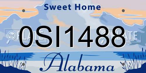 0SI1488 Alabama License Plate