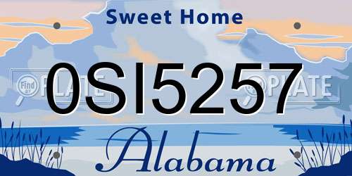 0SI5257 Alabama License Plate