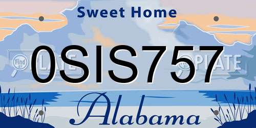 0SIS757 Alabama License Plate