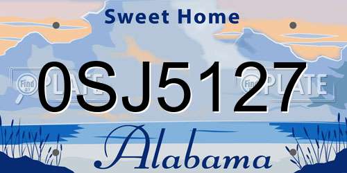 0SJ5127 Alabama License Plate