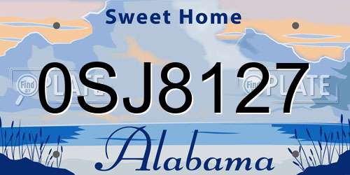 0SJ8127 Alabama License Plate