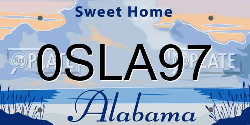 0SLA97 Alabama License Plate